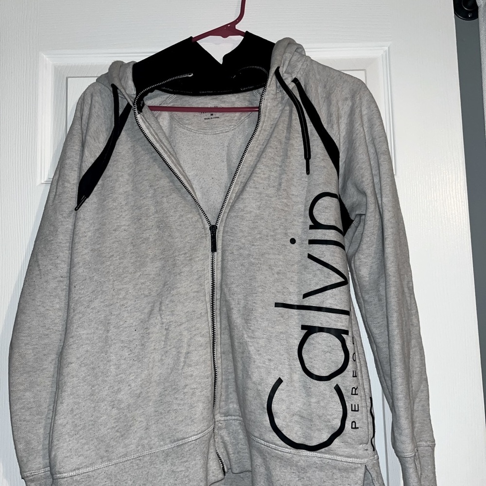 Calvin Klein zip up hoodie black and white
